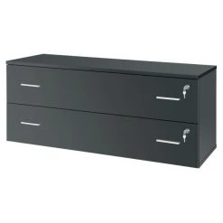 Remise ???? Meuble 2 Tiroirs Avec Serrures - L120xP42xH51cm - Anthracite ????