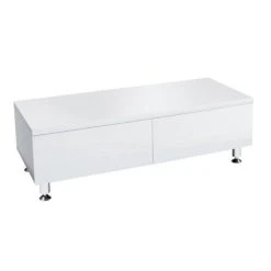 De gros ???? Meuble Bas 2 Tiroirs Blanc Laqué L.120 X P.50 X H.40cm ✨