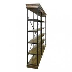 Promo ???? Meuble étagère En Fer Et Bois Ciré L270 XP 46 X H223 ???? -Buffets Shop meuble etagere en fer et bois cire l270 xp 46 x h223 04