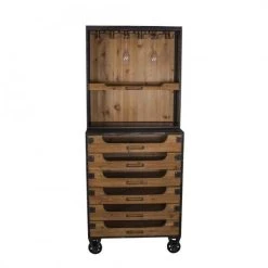 Les meilleures critiques de ⌛ Meuble Indus Ciré Avec Porte Verre étagère Et 6 Tiroirs L65 X P32 X H158 ???? -Buffets Shop meuble indus cire avec porte verre etagere et 6 tiroirs l65 x p32 x h158 04