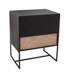 Grosses soldes ???? Meuble Industriel Noir Et Ciré Avec 1 Tiroir L48 X P38 X H 58 ???? -Buffets Shop meuble industriel noir et cire avec 1 tiroir l48 x p38 x h 58 04