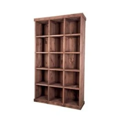 Sortie ✨ Meuble Presentoir Pin 15 Cases Madera - Gris - Par 1 ????