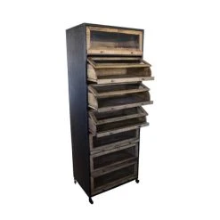 Nouveau ???? Semainier Ciré 7 Tiroirs Vitrés L 67 X H 180 X P 45 ???? -Buffets Shop semainier cire 7 tiroirs vitres l 67 x h 180 x p 45 04