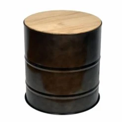 Coupon ???? Table Basse Bidon Industriel Metal 46,5 Dia X 50 Cm ❤️