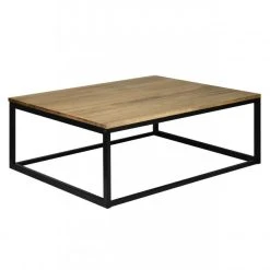 Vente flash ???? Table Basse Icub. Style Industriel Vintage Bois Et Métal 100x80x37 Cm. Noir ????