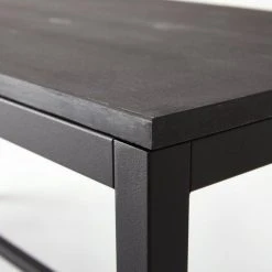 Offres ???? Table Basse Industrielle L100 X P40 X H45cm Bois Noir ⌛ -Buffets Shop table basse industrielle l100 x p40 x h45cm bois noir 04