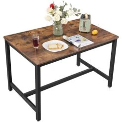 Meilleure vente ???? Table Bois Et Métal L120 X P75 X H75 Cm ???? -Buffets Shop table bois et metal l120 x p75 x h75 cm 51