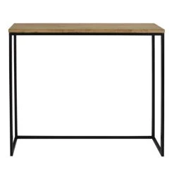 Nouveau ❤️ Table D'entree – Console Industriel Vintage Bois Et Métal 120x30x80 Cm Noir ????