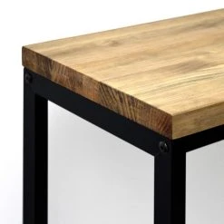 Nouveau ❤️ Table D'entree – Console Industriel Vintage Bois Et Métal 120x30x80 Cm Noir ???? -Buffets Shop table d entree console industriel vintage bois et metal 120x30x80 cm noir 3