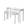 Tout neuf ???? Table De Présentation Blanc Laqué L100 X P40 X H79.5cm - L80 X P35 X H60cm X2 ????