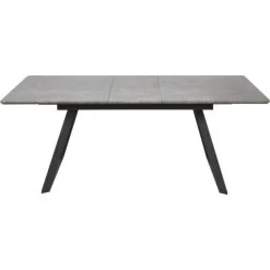 Acheter ???? Table De Repas Extensible Gris - Plateau Bois 160 X 90 Cm Avec Rallonge ✨