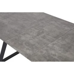 Acheter ???? Table De Repas Extensible Gris - Plateau Bois 160 X 90 Cm Avec Rallonge ✨ -Buffets Shop table de repas extensible gris plateau bois 160 x 90 cm avec rallonge 06
