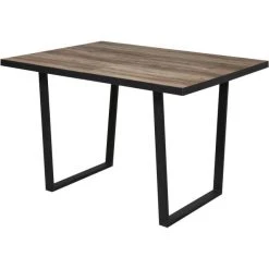 Le moins cher ???? Table De Repas Extensible Marron - Plateau Bois Pieds Métal Noir 160 X 90 Cm ???? -Buffets Shop table de repas extensible marron plateau bois pieds metal noir 160 x 90 cm 02