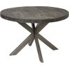 Tout neuf ???? Table De Repas Gris - Plateau Bois Mango Massif Pieds Métal Gris 120 X 120 ????