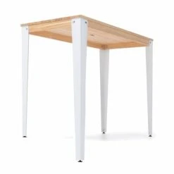 De gros ???? Table Haute Mange Debout Lunds 39x110x110cm Métal Blanc-plateau Bois Naturel. ???? -Buffets Shop table haute mange debout lunds 39x110x110cm metal blanc plateau bois naturel 03