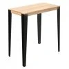 Le moins cher ⭐ Table Haute Mange Debout Lunds 39x110x110cm Métal Noir-plateau Bois Naturel. ????