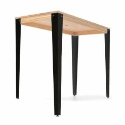 Meilleur prix ???? Table Haute Mange Debout Lunds 60X140x110cm Métal Noir-plateau En Bois Naturel. ✨ -Buffets Shop table haute mange debout lunds 60x140x110cm metal noir plateau en bois naturel 03
