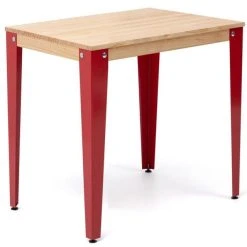 Offres ???? Table Lunds 59x59x75cm Rouge-naturel. ????