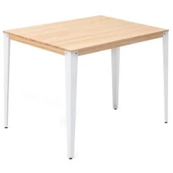 Le moins cher ???? Table Mange Debout Lunds 80X160x110cm Métal Blanc-naturel. ????