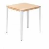 Le moins cher ???? Table Mange Debout Lunds 80X80x110cm Blanc-plateau Bois Finition Naturel. ????