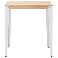 Le moins cher ???? Table Mange Debout Lunds 80X80x110cm Blanc-plateau Bois Finition Naturel. ???? -Buffets Shop table mange debout lunds 80x80x110cm blanc plateau bois finition naturel 02