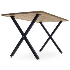 Sortie ???? Table Piedxeco 140x80cm Noir-bois Vieilli ⌛ -Buffets Shop table piedxeco 140x80cm noir bois vieilli 03