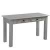 Le moins cher ???? Table PM L96 X P42 X H 56 Cm Avec Tiroirs Romantic Grey Bois Gris ⌛