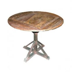 Nouveau ???? Table Ronde Fer Et Bois Cirée Ø 100 X H78 ????