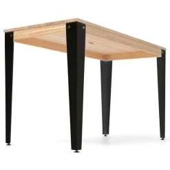 Sortie ???? Table Salle à Manger Lunds 60x110x75cm Métal Noir-naturel. ???? -Buffets Shop table salle a manger lunds 60x110x75cm metal noir naturel 04