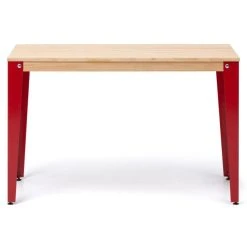 Remise ???? Table Salle à Manger Lunds 80x140x75cm Métal Rouge-naturel. ⭐ -Buffets Shop table salle a manger lunds 80x140x75cm metal rouge naturel 02