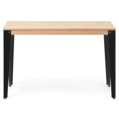 Le moins cher ???? Table Salle à Manger Lunds 90x180x75cm Métal Noir-plateau Bois Finition Naturel ???? -Buffets Shop table salle a manger lunds 90x180x75cm metal noir plateau bois finition naturel 02