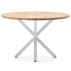 Offres ???? Table Salle A Manger Ovale Pied étoile 180x100cm Blanc-Bois Naturel ???? -Buffets Shop table salle a manger ovale pied etoile 180x100cm blanc bois naturel 03