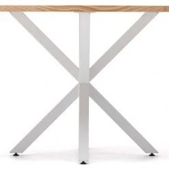 Offres ???? Table Salle A Manger Ovale Pied étoile 180x100cm Blanc-Bois Naturel ???? -Buffets Shop table salle a manger ovale pied etoile 180x100cm blanc bois naturel 05