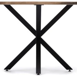 Nouveau ???? Table Salle A Manger Ovale Pied étoile 180x100cm Noir-Bois Vieillie ???? -Buffets Shop table salle a manger ovale pied etoile 180x100cm noir bois vieillie 05