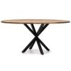 Le moins cher ⭐ Table Salle à Manger Ovale Pied étoile Industriel 160x90cm Noir-bois Vieilli ????
