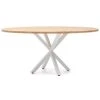 Acheter ???? Table Salle à Manger Ovale Pied étoile Scandinave 160x90cm Blanc-bois Naturel ????