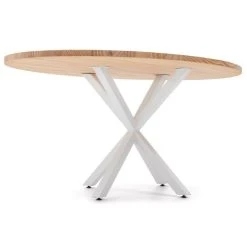 Acheter ???? Table Salle à Manger Ovale Pied étoile Scandinave 160x90cm Blanc-bois Naturel ???? -Buffets Shop table salle a manger ovale pied etoile scandinave 160x90cm blanc bois naturel 04