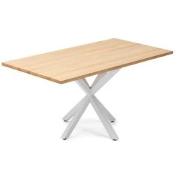 De gros ???? Table Salle à Manger Pied étoile 160x80cm Blanc-bois Naturel ????