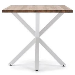 Tout neuf ???? Table Salle à Manger Pied étoile Industriel 180x80cm Blanc-bois Vieilli ???? -Buffets Shop table salle a manger pied etoile industriel 180x80cm blanc bois vieilli 03