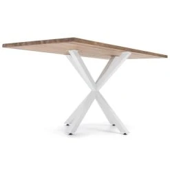 Tout neuf ???? Table Salle à Manger Pied étoile Industriel 180x80cm Blanc-bois Vieilli ???? -Buffets Shop table salle a manger pied etoile industriel 180x80cm blanc bois vieilli 04