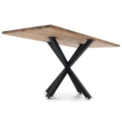 Meilleure vente ⭐ Table Salle à Manger Pied étoile Industriel 180x80cm Noir-bois Vieilli ???? -Buffets Shop table salle a manger pied etoile industriel 180x80cm noir bois vieilli 04