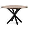 Coupon ???? Table Salle à Manger Ronde Pied étoile Industriel 120cm Noir-bois Vieilli ????