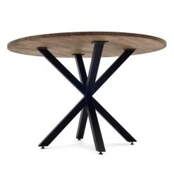 Coupon ???? Table Salle à Manger Ronde Pied étoile Style Industriel 100cm Noir-bois Vieilli ???? -Buffets Shop table salle a manger ronde pied etoile style industriel 100cm noir bois vieilli 03
