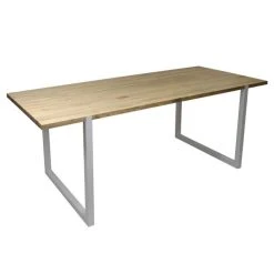 Sortie ???? Table Salle à Manger Uley Vintage Industriel Pied Blanc. 80X160x76cm ???? -Buffets Shop table salle a manger uley vintage industriel pied blanc 80x160x76cm 2