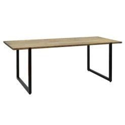 Grosses soldes ???? Table Salle à Manger Uley Vintage Industriel Pied Noir. 80X180x76cm ????