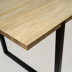 Sortie ✨ Table Salle à Manger Uley Vintage Industriel Pied Noir. 80X200x76cm ???? -Buffets Shop table salle a manger uley vintage industriel pied noir 80x200x76cm 4