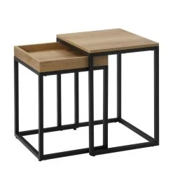 De gros ???? Tables Gigognes Bois Métal GM L40 X P45 X H55 Cm Et PM L38 X P40 X H51 Cm ✔️