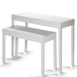 Meilleur prix ???? Tables Présentation Blanc Mat L100 X P40 X H79.5cm - L80 X P35 X H60cm - Par 2 ????