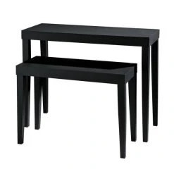Coupon ???? Tables Présentation Noir Mat L100 X P40 X H79.5cm - L80 X P35 X H60cm - Par 2 ????